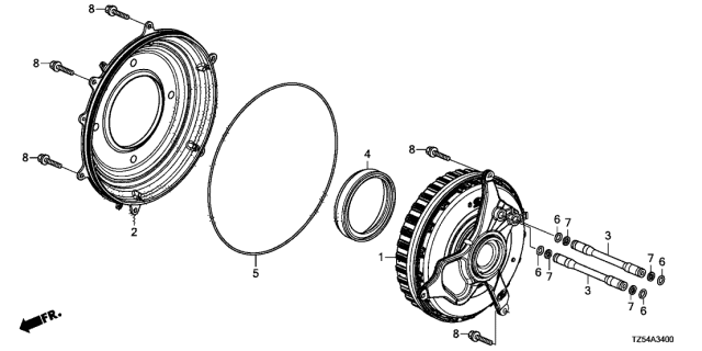 2018 Acura MDX Clutch Assembly Diagram for 22000R9TJ02