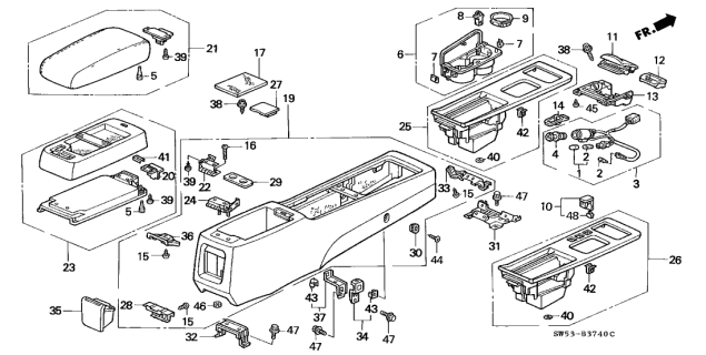 1998 Acura TL  Holder Assembly, Cup (Chestnut Brown) Diagram for 77230SZ5A02ZA