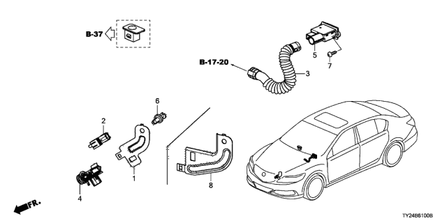 2014 Acura RLX  Sensor Assembly, Air Quality Diagram for 80580TY2A01