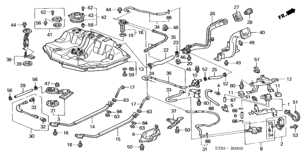 2000 Acura Integra  Valve Set, Solenoid Diagram for 17012S01A01