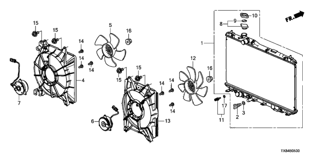 2013 Acura ILX Hybrid Shroud Diagram for 19015R1AA01