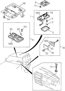 1997 Acura SLX Light Assembly, Room (Beige) Diagram for 8971539560