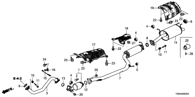 2019 Acura ILX  Gasket, Exhaust Flexible Diagram for 18229SLJ033