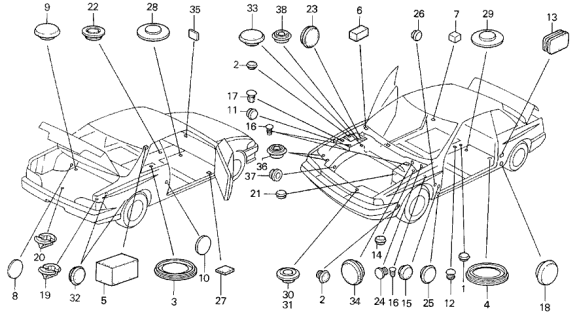 1990 Acura Legend  Plug, Blind (7MM) Diagram for 9555007000