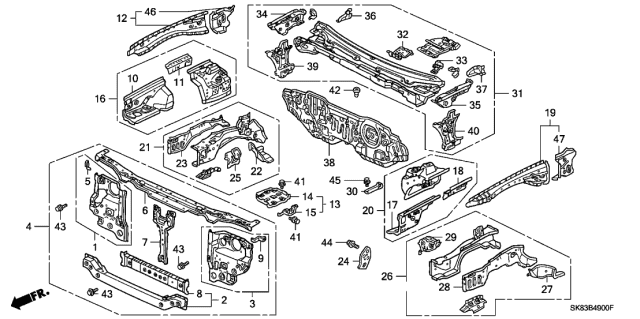 1992 Acura Integra  Boot, Screw Rivet Diagram for 91608SJ6003