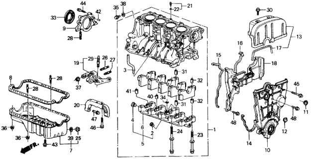 1989 Acura Integra  Gasket, Oil Pan (Otsuka) Diagram for 11251P01004
