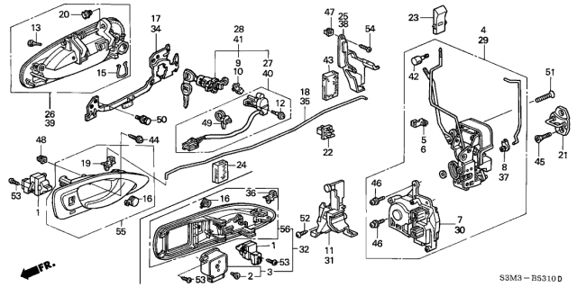 2001 Acura CL  Holder, Rod (Sky Blue) Diagram for 72116S04003