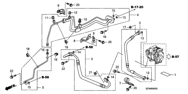 2011 Acura ZDX  Label, Air Conditioner Diagram for 80050S9AH01
