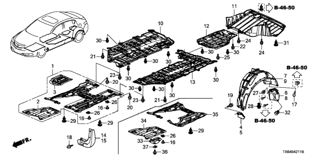 2015 Acura ILX  Clamp, Fuel Tube Diagram for 91592S6FE01
