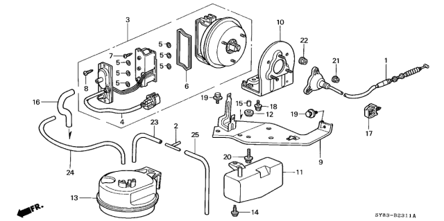 1997 Acura CL  Tank, Vacuum Diagram for 36625P8AA01