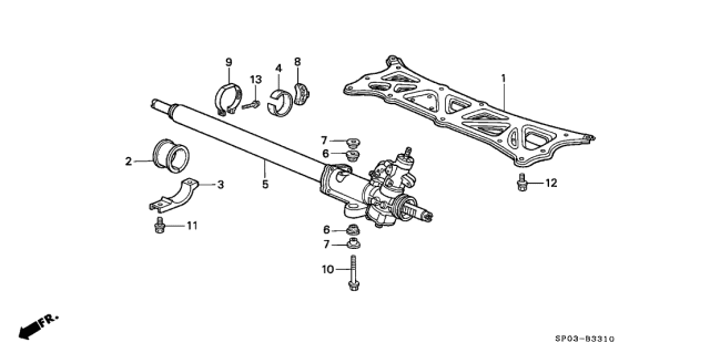 1995 Acura Legend Plate, Rear Beam (Lower) Diagram for 50205SP0A00