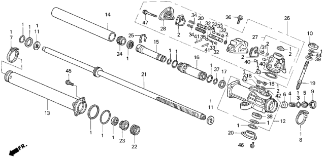 1993 Acura Vigor  Cap, Gear Box Housing Diagram for 53625SR3A50