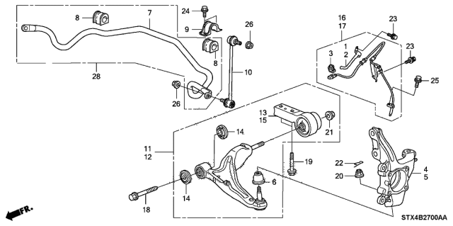 2008 Acura MDX  Bolt, Flange (14X68) Diagram for 90118STXA00