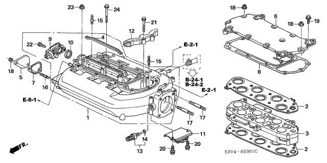 2004 Acura MDX  Cover, Intake Manifold (Upper) Diagram for 17116RDJA00