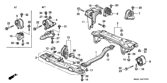 1993 Acura Integra  Bolt, Flange (12X60) Diagram for 90170SH3010