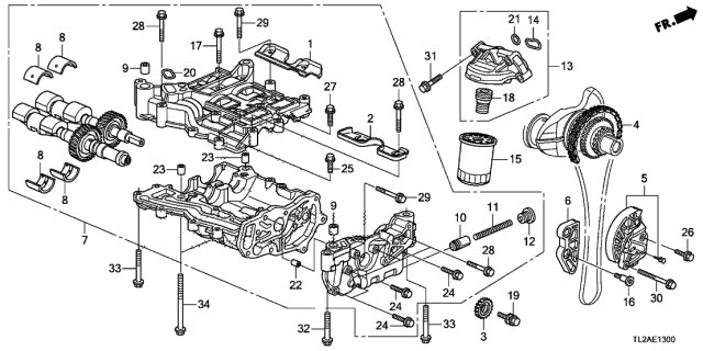 2014 Acura TSX  Bolt, Chain Guide Diagram for 90004PNA000