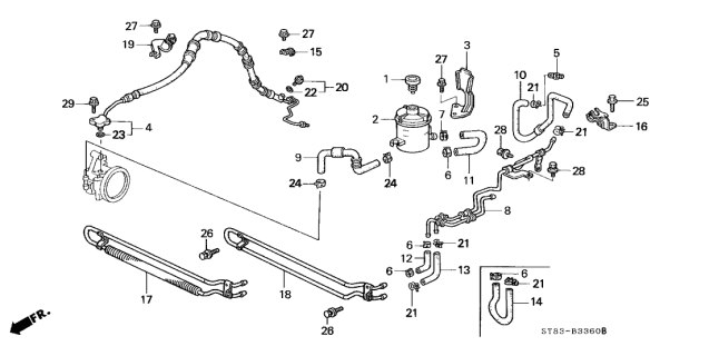 1999 Acura Integra Tube, Power Steering Suction Diagram for 53731S04J50