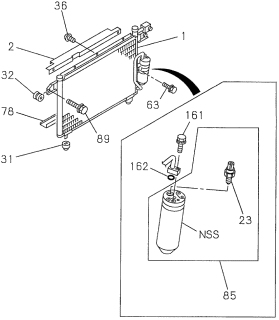 1996 Acura SLX Grommet, Condenser Diagram for 8970960630
