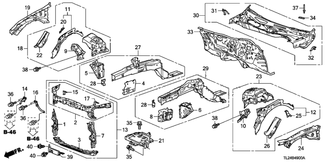 2012 Acura TSX Wheelhouse Sub-Set, Right Front Diagram for 04642TA0A00ZZ