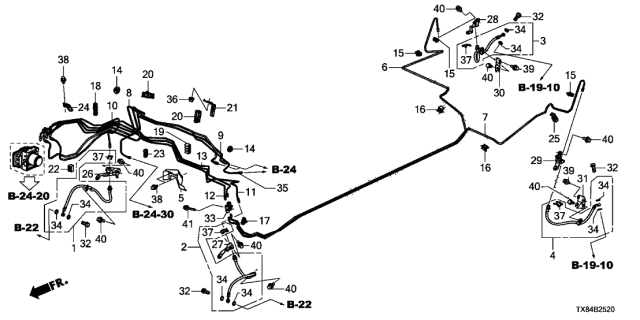 2013 Acura ILX Hybrid  Bracket A, Left Rear Brake Hose Diagram for 46436TR0A00