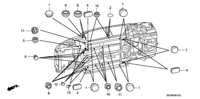 2004 Acura TL  Clip, Plug (8MM) Diagram for 91656SEPA01