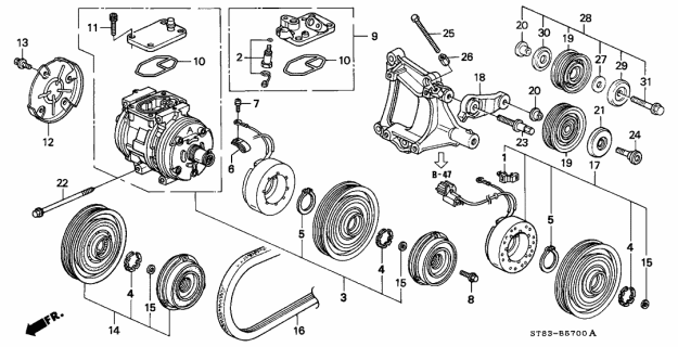 2001 Acura Integra  Pulley, Idle Diagram for 38942P2KT01