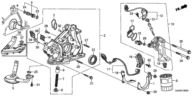 2005 Acura RL  Filter, Oil (Toyo Roki) Diagram for 15400PLC004