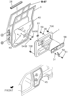 1996 Acura SLX Pad, Right Rear Door Trim (Dark Gray) Diagram for 8971520030