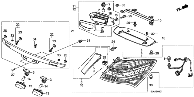 2009 Acura RL  Bolt-Washer (5X19) Diagram for 90105SJA000