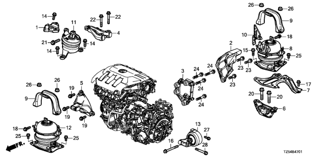 2018 Acura MDX  Bolt, Flange (12X55) Diagram for 90164TM8000