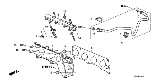 2012 Acura TSX Hose, Fuel Feed Diagram for 16722R40A01