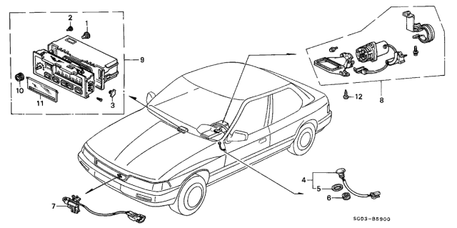 1987 Acura Legend Bulb, Neo-Wedge (14V 100Ma) Diagram for 39397SA5003
