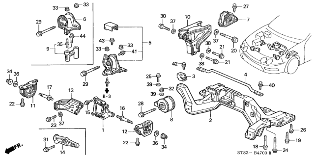2001 Acura Integra  Bolt, Flange (12X97) Diagram for 90165S04000