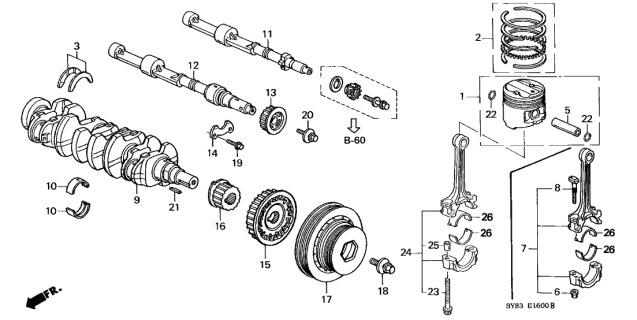 1998 Acura CL  Bolt, Flange (6X18) Diagram for 90019PT0000