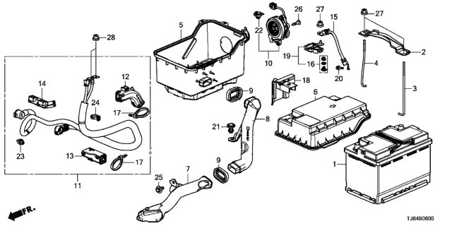 2019 Acura RDX  Blower Assembly, Battery Vent Diagram for 31651TJBA02