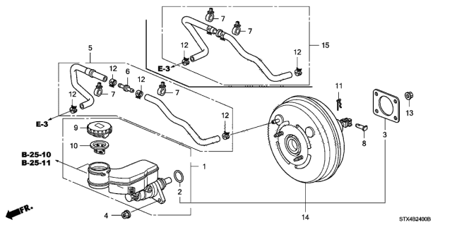 2008 Acura MDX  Tube Assembly, Master Power Diagram for 46402STXA02