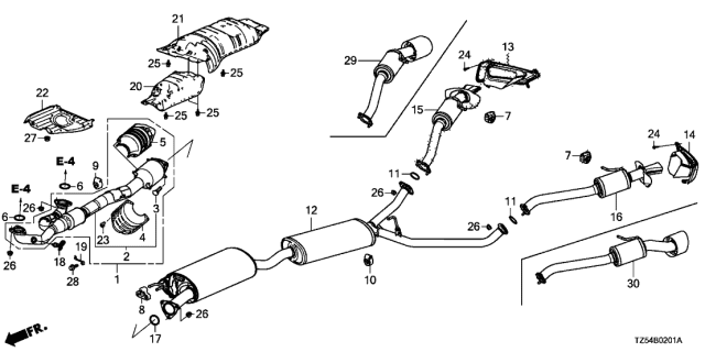 2017 Acura MDX St Oxygen Sensor, Front Diagram for 365345J2A00