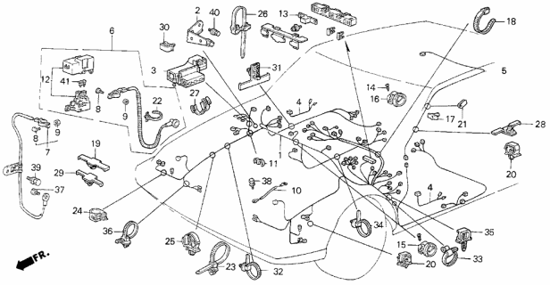 1989 Acura Integra Strap, Wire Harness (25MM) (Black) Diagram for 90690SA0003
