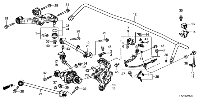 2015 Acura RLX  Nut, Flange (10MM) Diagram for 90002TA0A00
