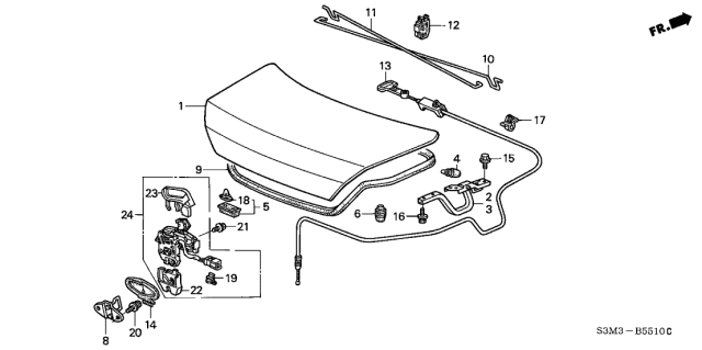 2001 Acura CL  Protector, Rear Combination Diagram for 74826S84A00