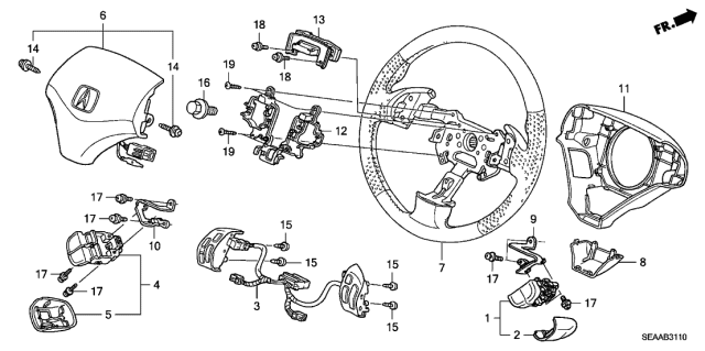 2008 Acura TSX Hook, Plate Diagram for 78519SDNA81