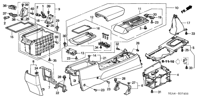 2006 Acura TSX  Stopper, Console Lock Diagram for 66418SD4900