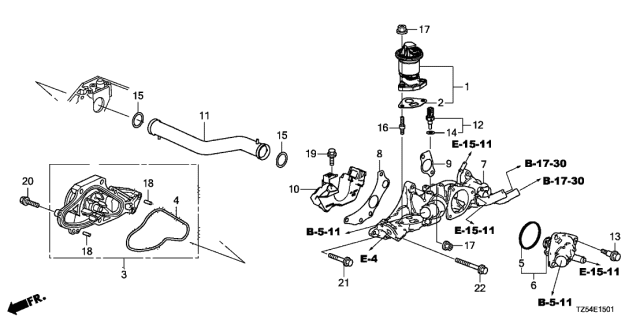 2016 Acura MDX Gasket, Rear Water Passage (Nippon Leakless) Diagram for 194125G0A01