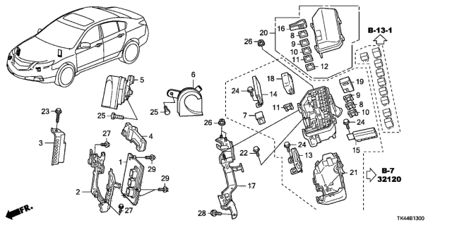 2011 Acura TL Horn Assembly (High) Diagram for 38150TK4A01