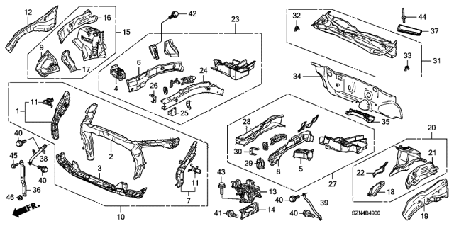 2011 Acura ZDX Bolt, Flange (6X14) Diagram for 90106SAA000
