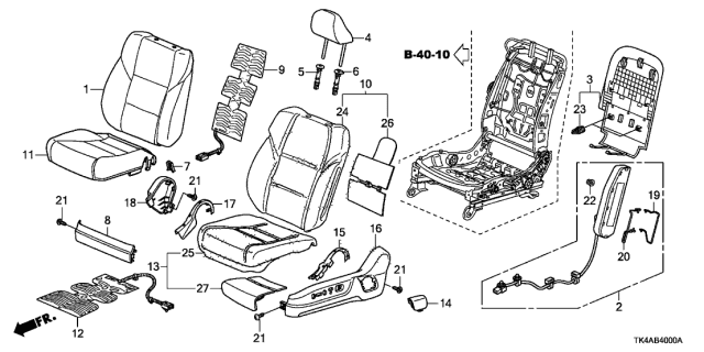 2014 Acura TL Cover, L Reclining (Premium Black) Diagram for 81638TK4H00ZB