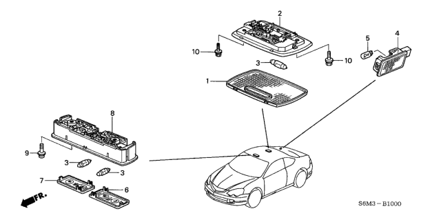 2002 Acura RSX Base (Clear Gray) Diagram for 34403S5A003ZA