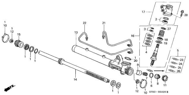 1996 Acura Integra  Washer, Tie Rod Lock Diagram for 53536SR3000