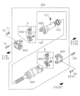 1999 Acura SLX  Nut Differential Cage, Yoke T Diagram for 8980569490