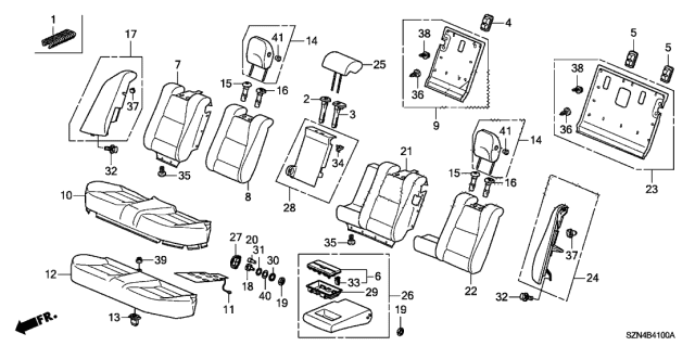2011 Acura ZDX  Trim Cover, Rear (Gray) Diagram for 82131SZNA51ZA
